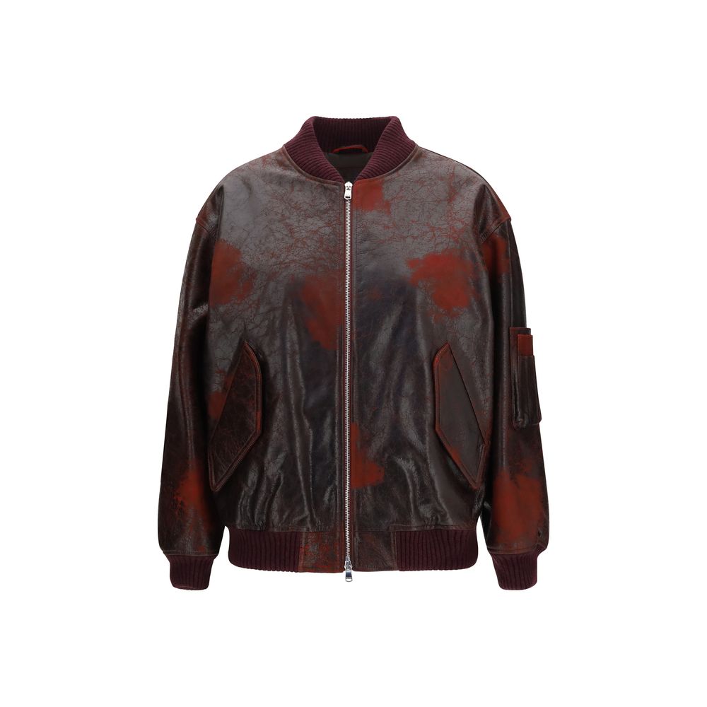 Valstar Bordeaux Leder Bomberjacke