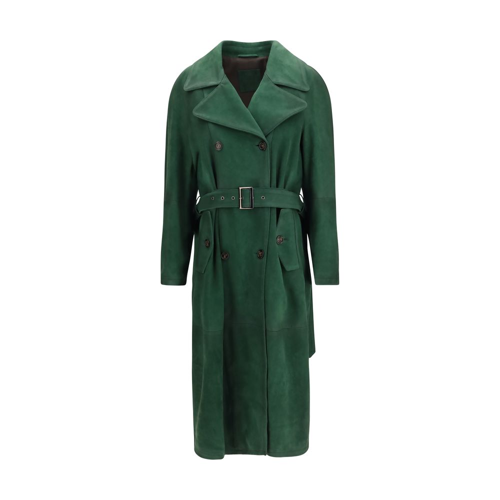 Valstar Zweifarbiger Leder Trenchcoat