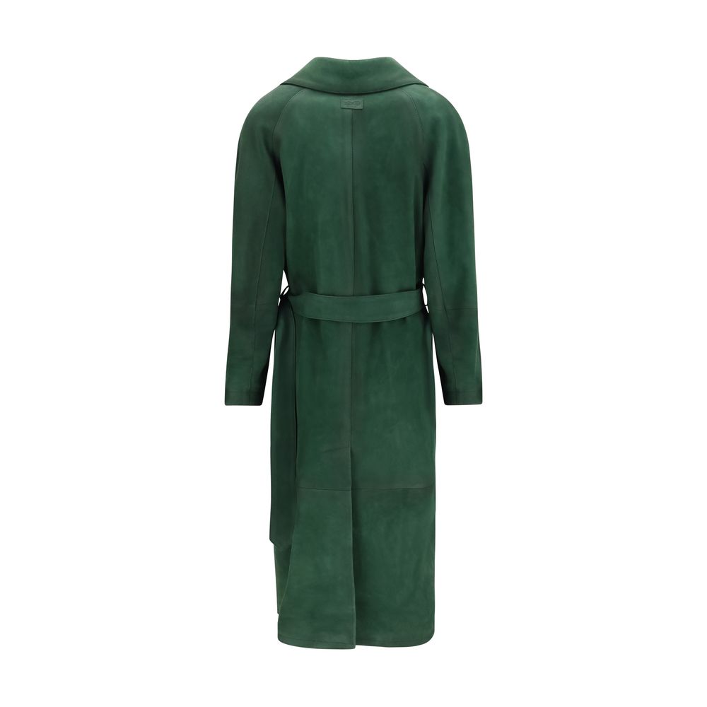 Valstar Zweifarbiger Leder Trenchcoat