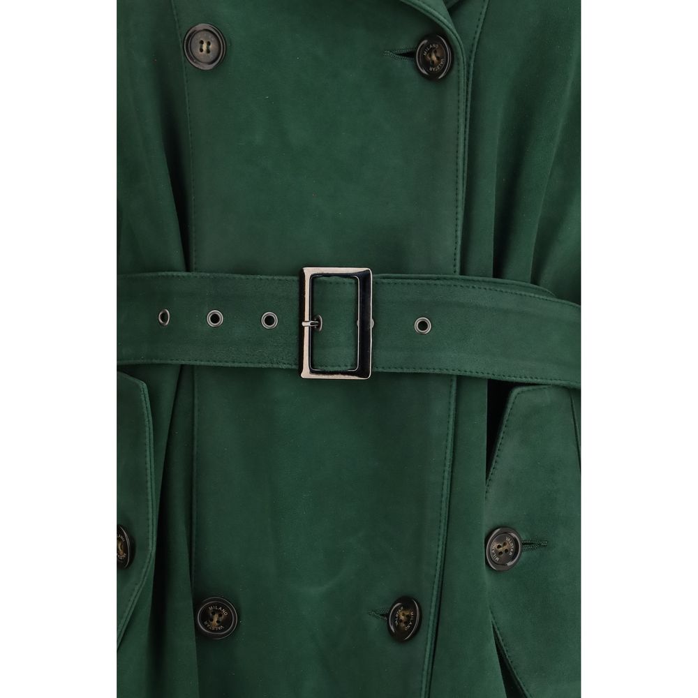 Valstar Zweifarbiger Leder Trenchcoat