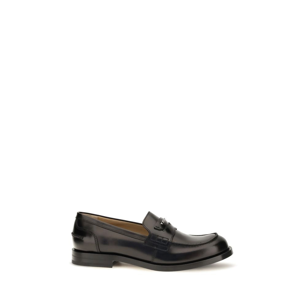Fendi Schwarze "Bos Taurus" Kalbsleder Loafer zum Hineinschlüpfen