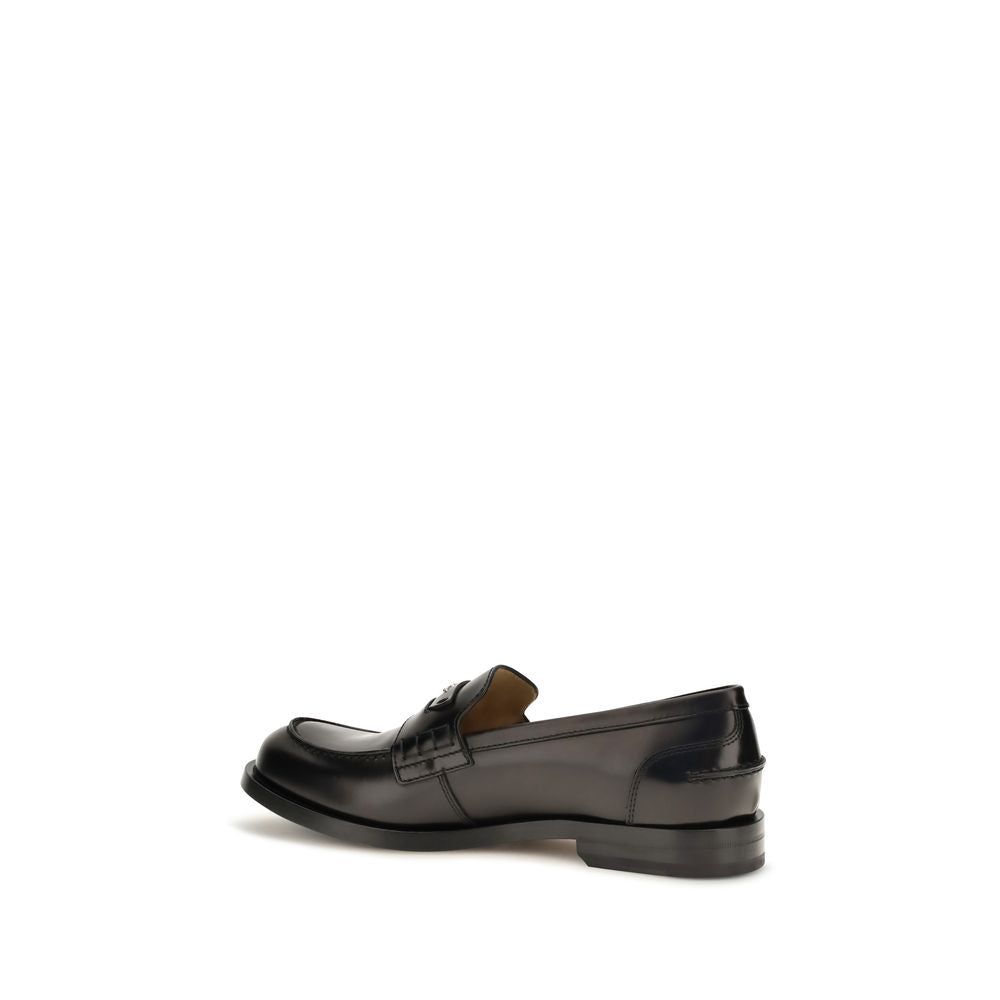 Fendi Schwarze "Bos Taurus" Kalbsleder Loafer zum Hineinschlüpfen