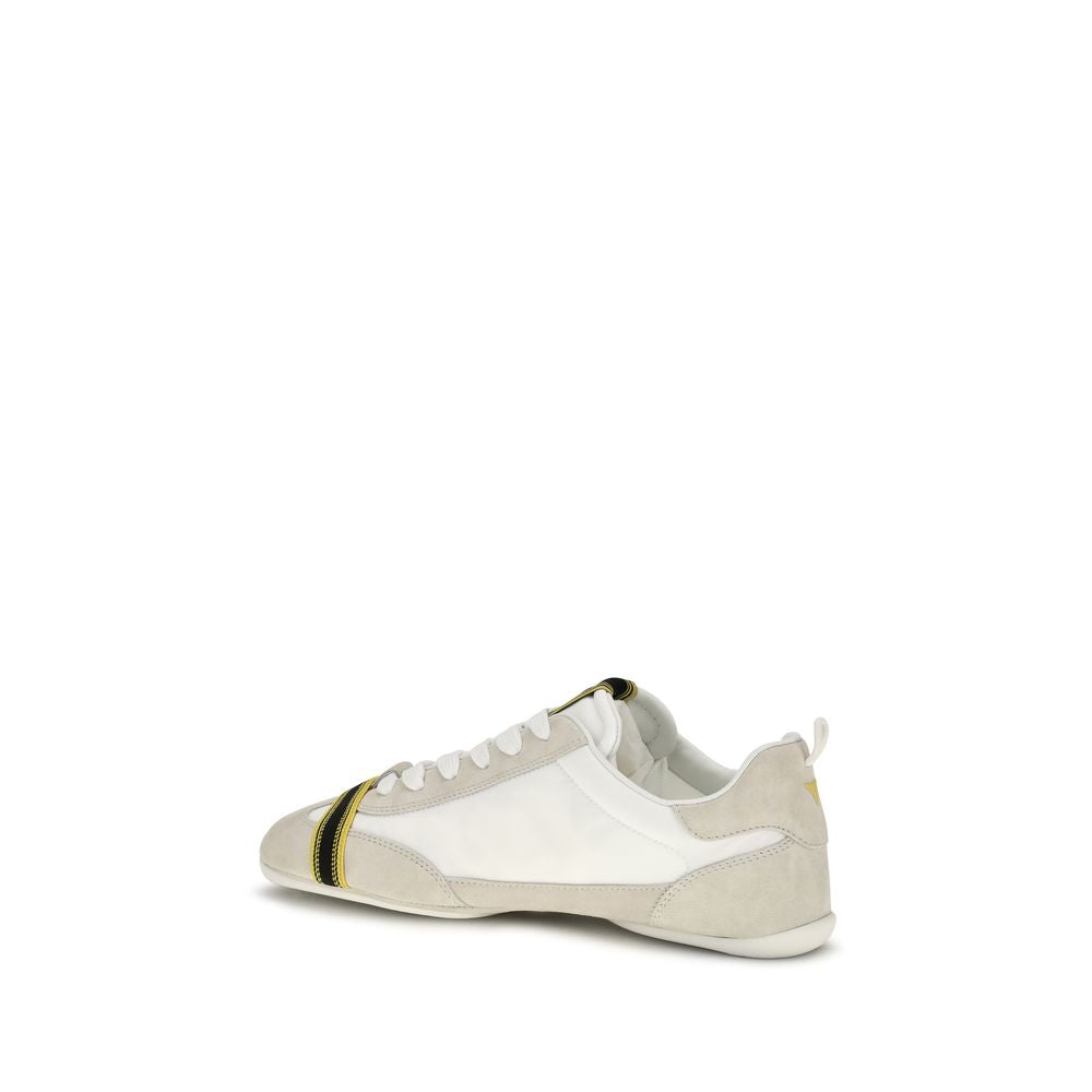 Fendi Graue Stoff-Sneaker mit niedrigem Schaft
