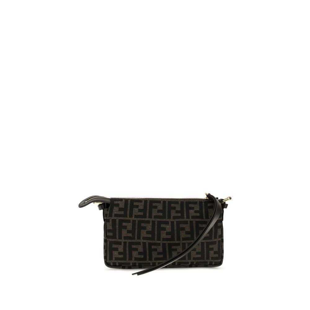 Fendi Braune Schultertasche aus Polyester