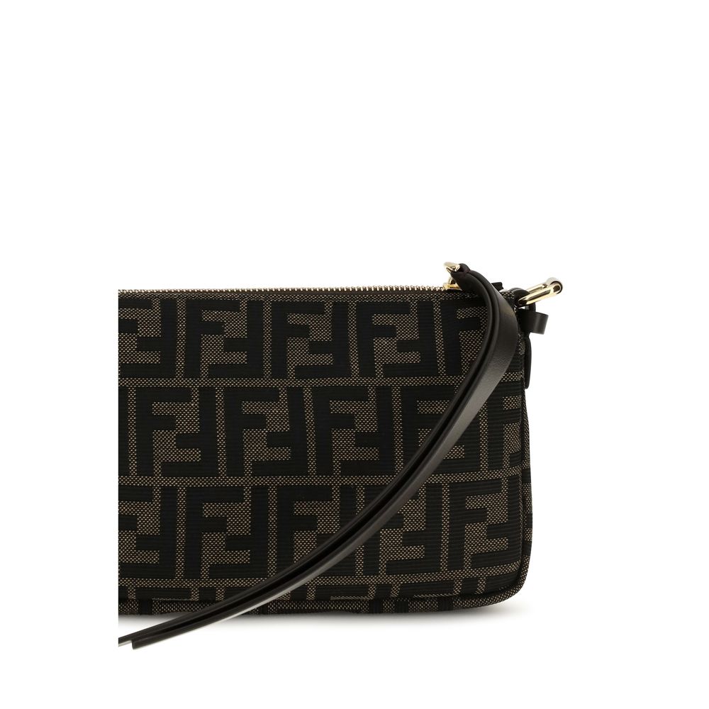 Fendi Braune Schultertasche aus Polyester