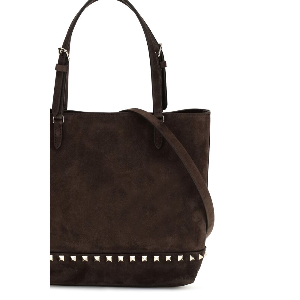 Valentino Garavani Braune Kalbsleder Bos Taurus Schultertasche
