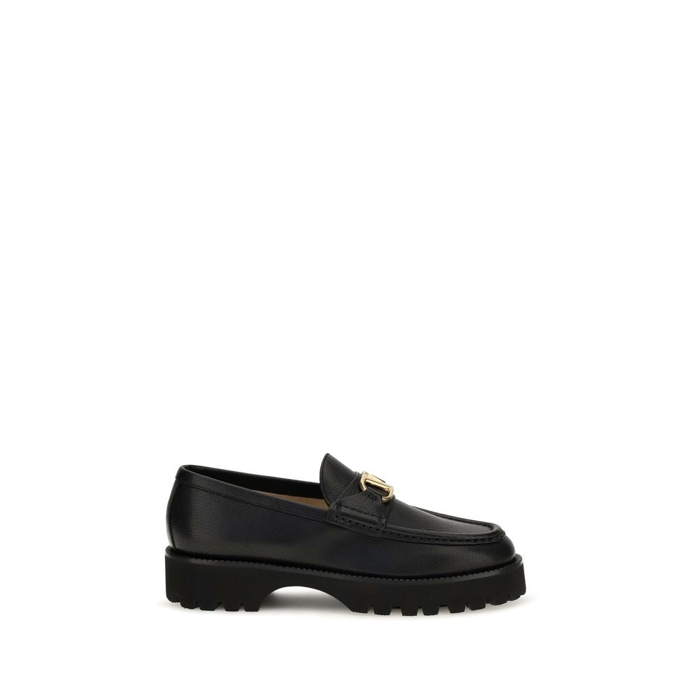Valentino Garavani Schwarze Bos Taurus Kalbsleder Plateau-Loafer