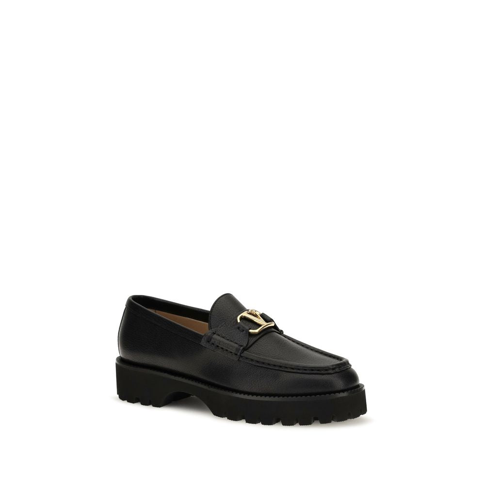 Valentino Garavani Schwarze Bos Taurus Kalbsleder Plateau-Loafer