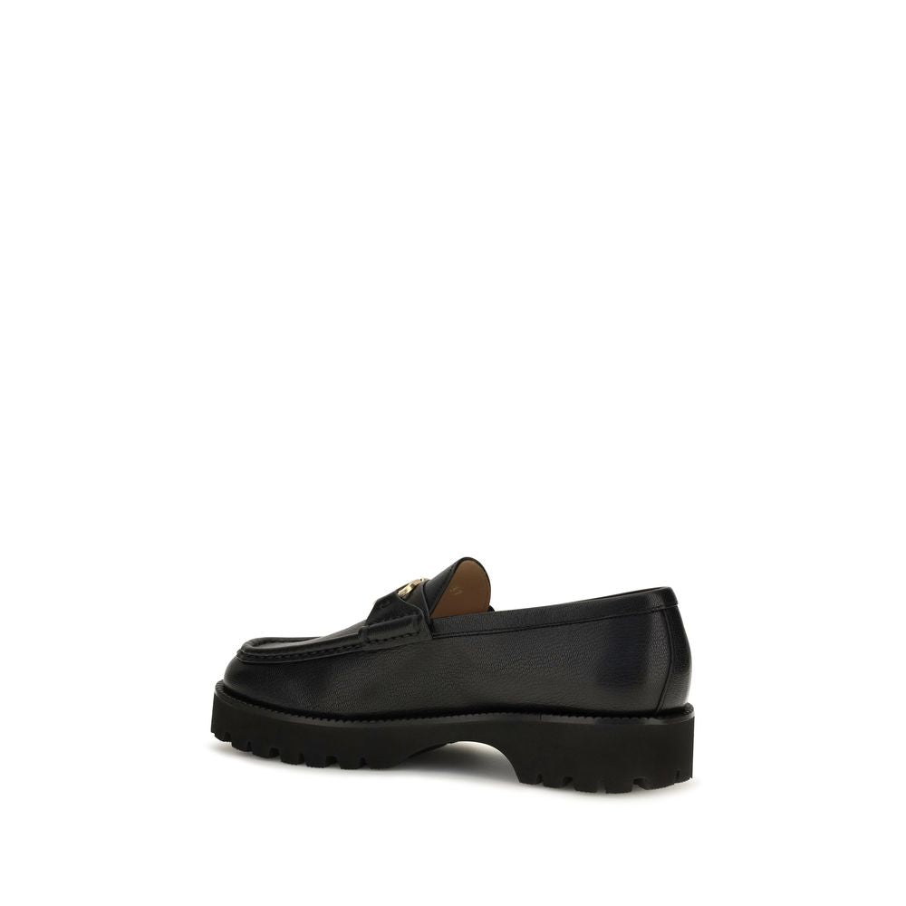 Valentino Garavani Schwarze Bos Taurus Kalbsleder Plateau-Loafer