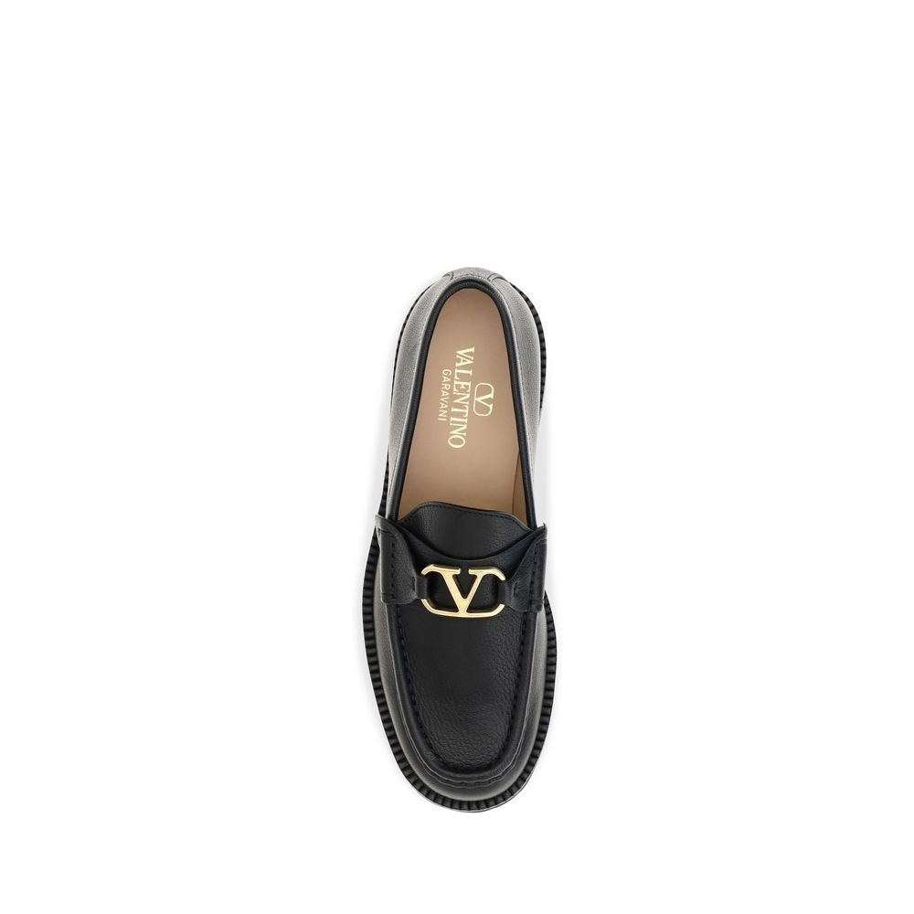 Valentino Garavani Schwarze Bos Taurus Kalbsleder Plateau-Loafer