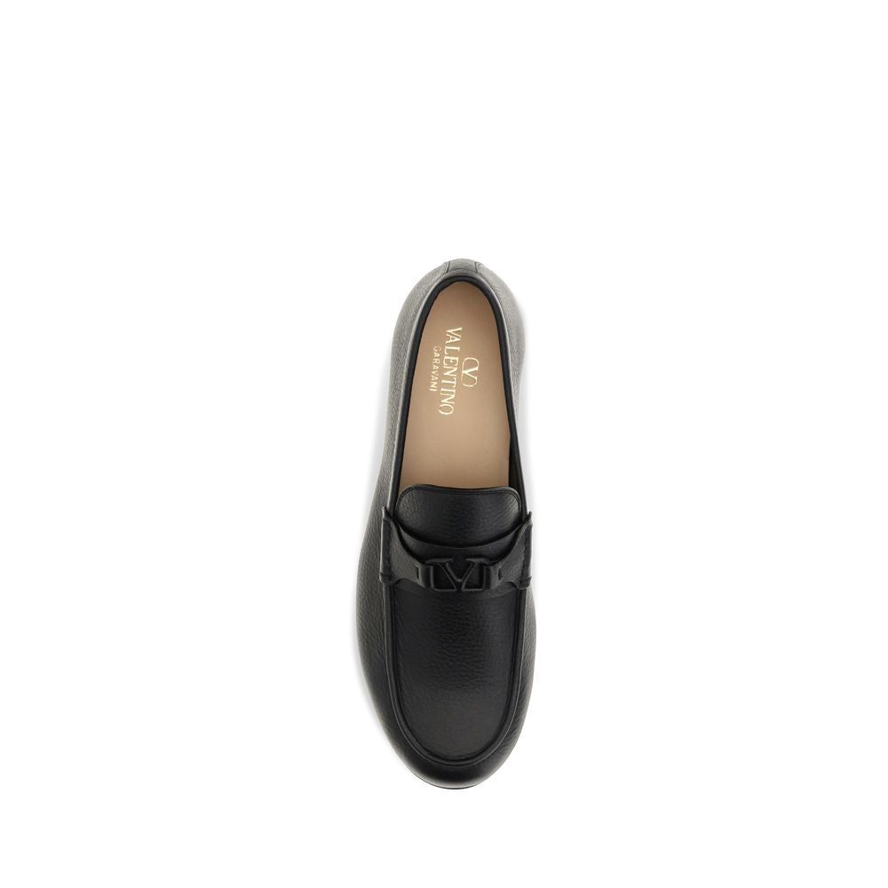 Valentino Garavani Schwarze Loafer aus Hirschleder