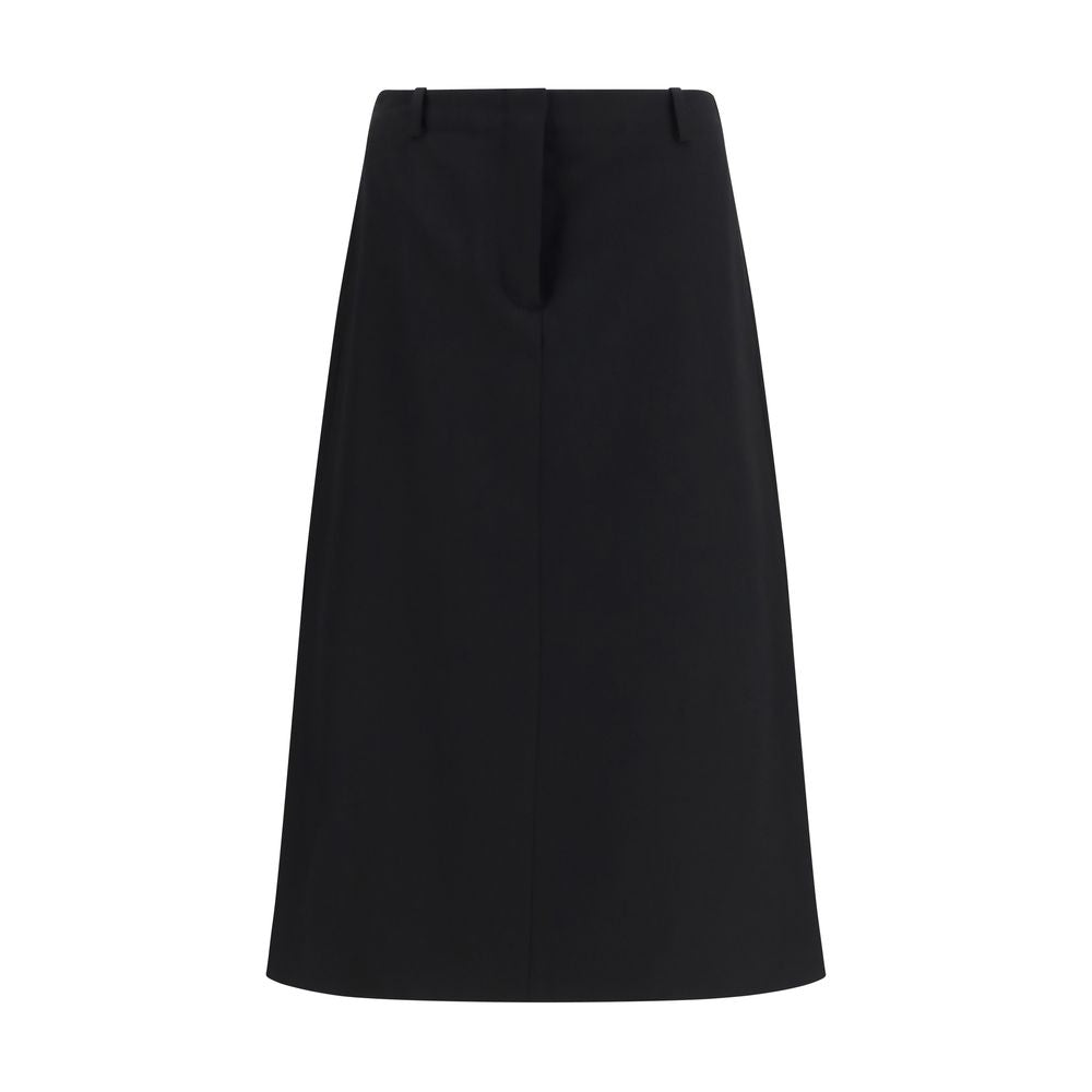 Fendi Schwarzer Oves Aries Wollrock Midi