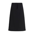Fendi Schwarzer Oves Aries Wollrock Midi