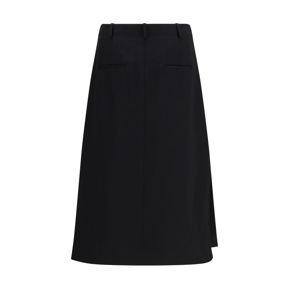 Fendi Schwarzer Oves Aries Wollrock Midi
