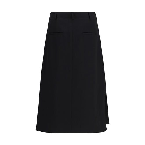 Fendi Schwarzer Oves Aries Wollrock Midi