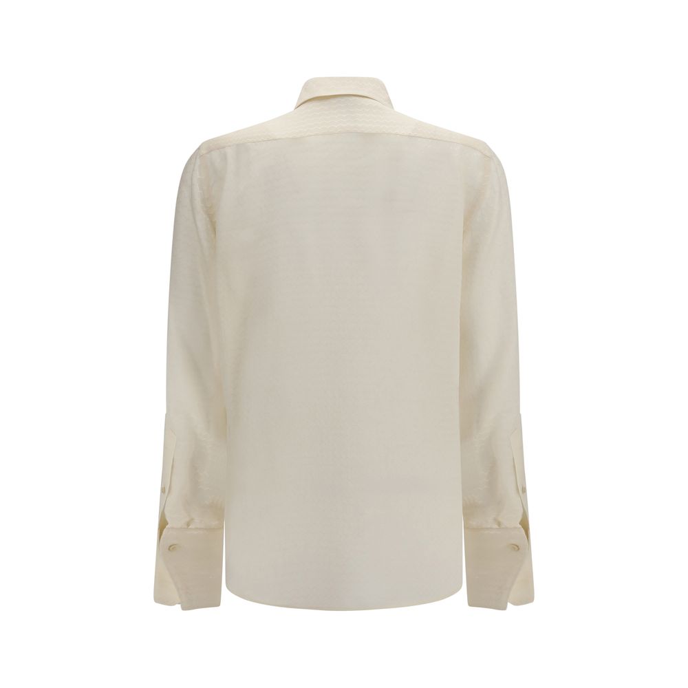 Fendi Beiges Seidenmuster-Hemd