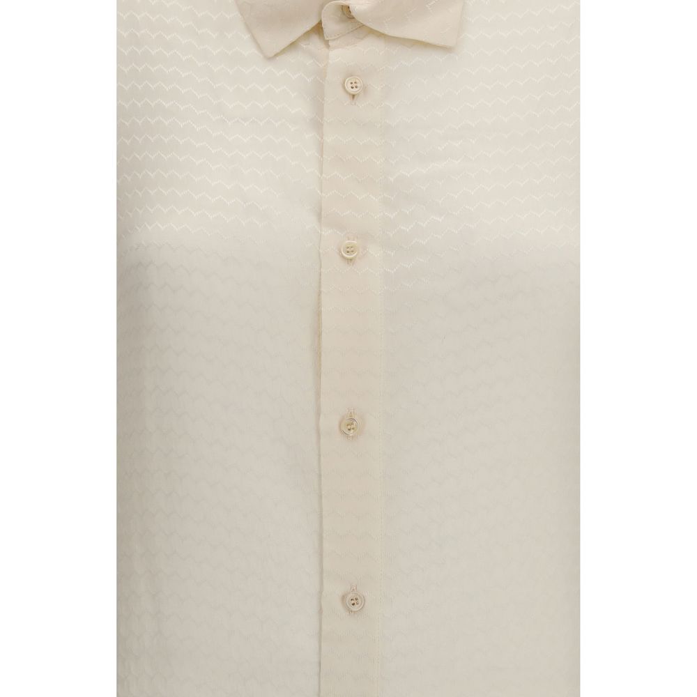 Fendi Beiges Seidenmuster-Hemd