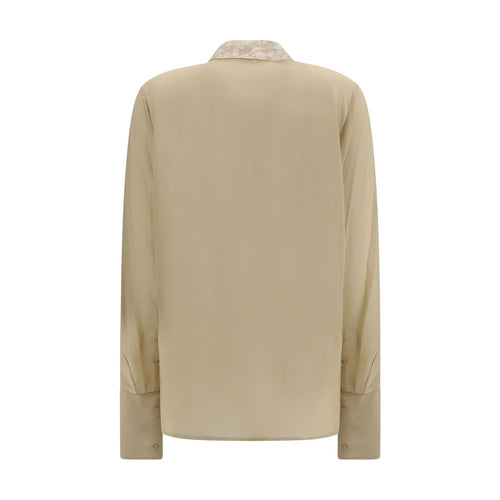 Fendi Beige Silk Dress Shirt