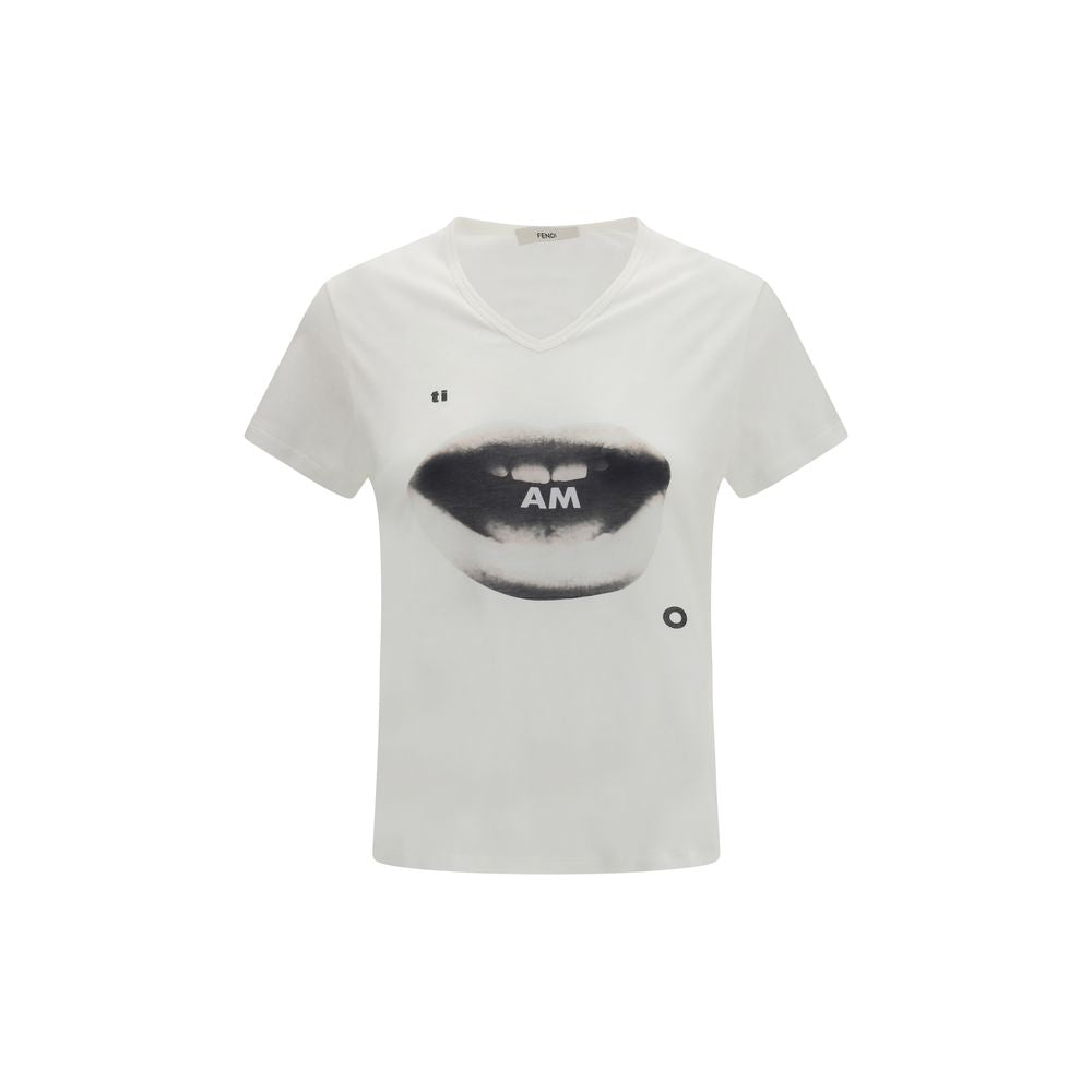 Fendi Weißes Baumwoll-T-Shirt