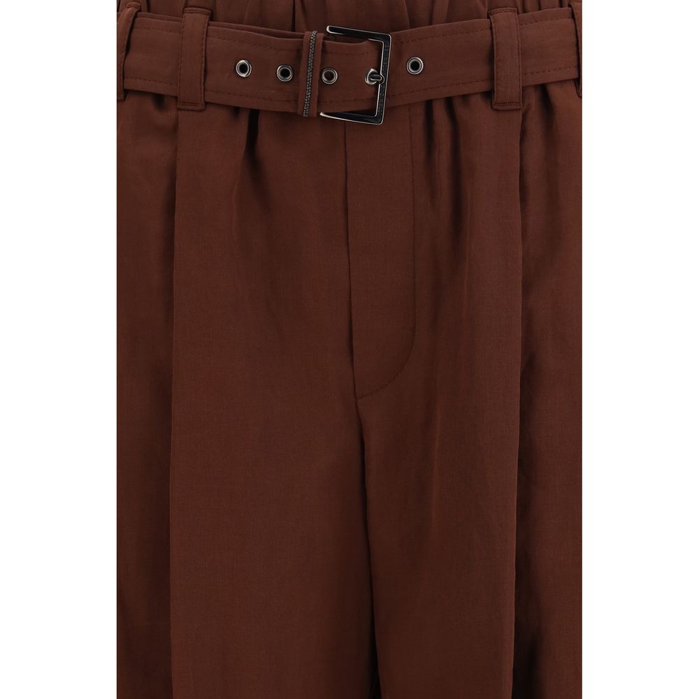 Brunello Cucinelli Braune Baumwollhose für die Freizeit