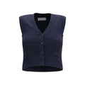 Brunello Cucinelli Blauer Kaschmir-Strickweste