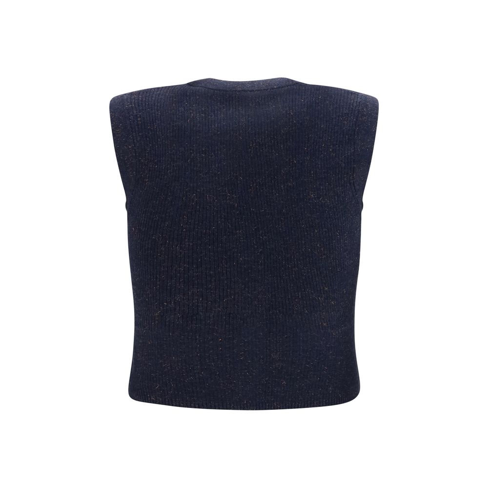 Brunello Cucinelli Blauer Kaschmir-Strickweste