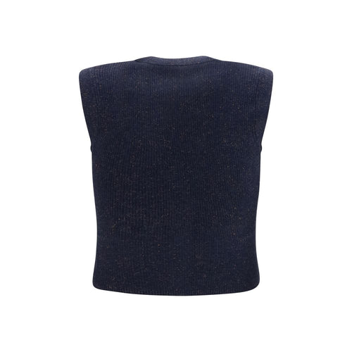 Brunello Cucinelli Blauer Kaschmir-Strickweste