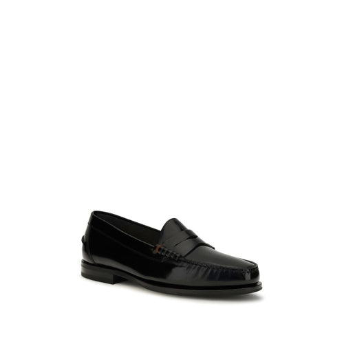 Santoni Schwarze "Bos Taurus" Kalbsleder Loafer zum Hineinschlüpfen