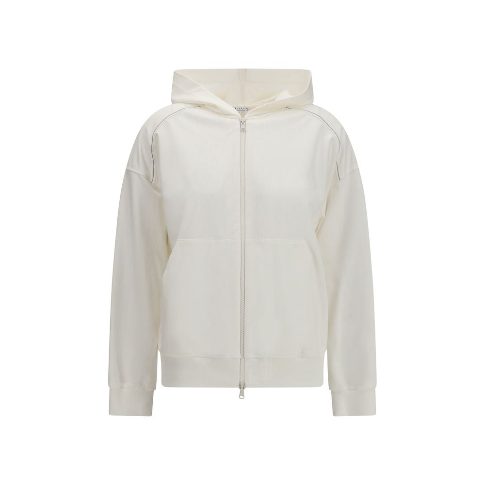 Brunello Cucinelli Weißes Baumwoll-Sweatshirt