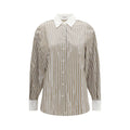 Brunello Cucinelli Beige Cotton Pattern Shirt