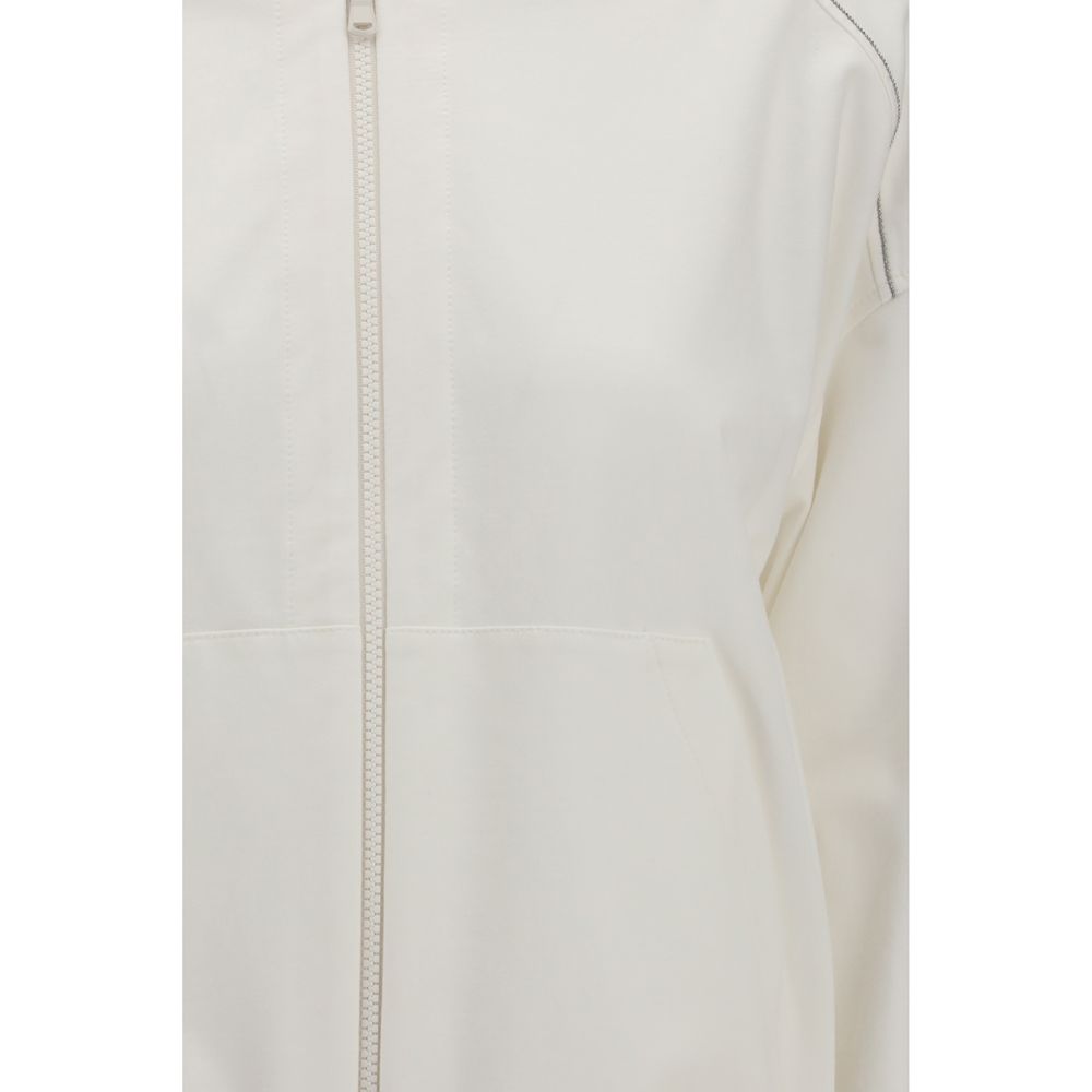 Brunello Cucinelli Weißes Baumwoll-Sweatshirt
