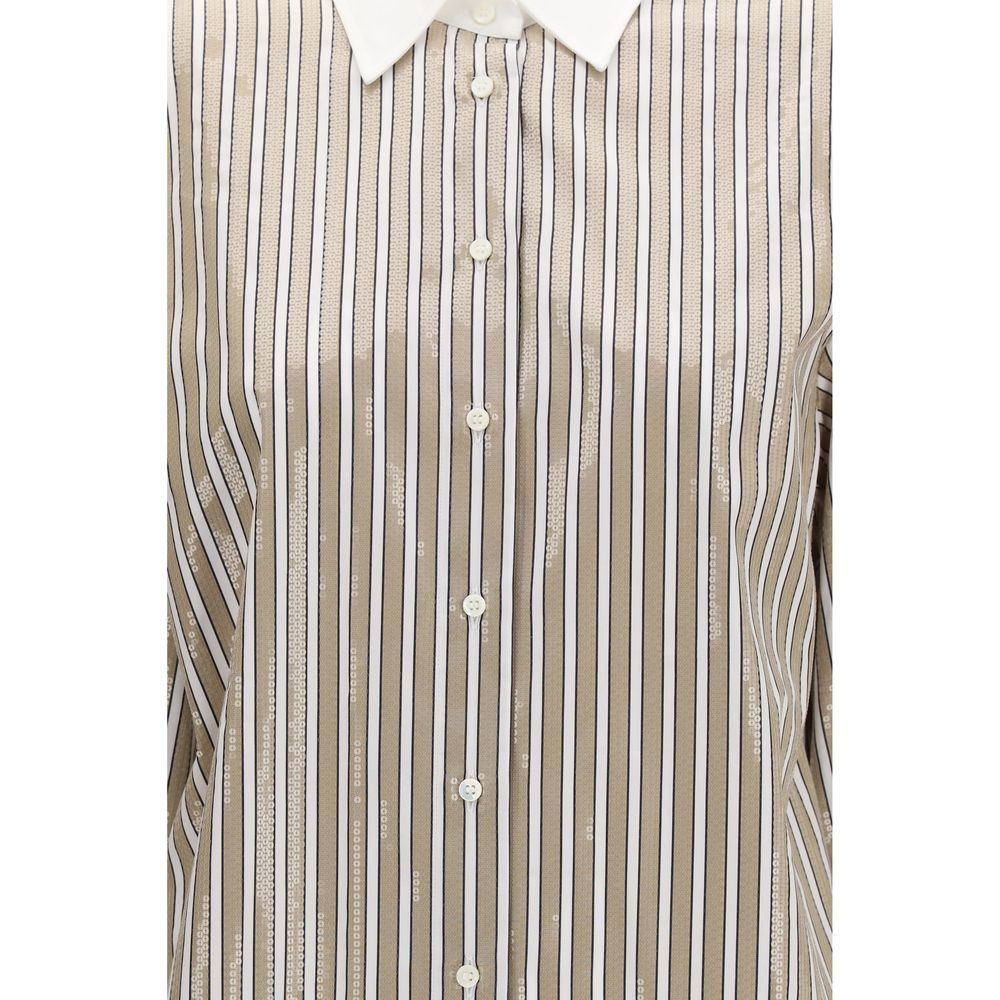 Brunello Cucinelli Beige Cotton Pattern Shirt