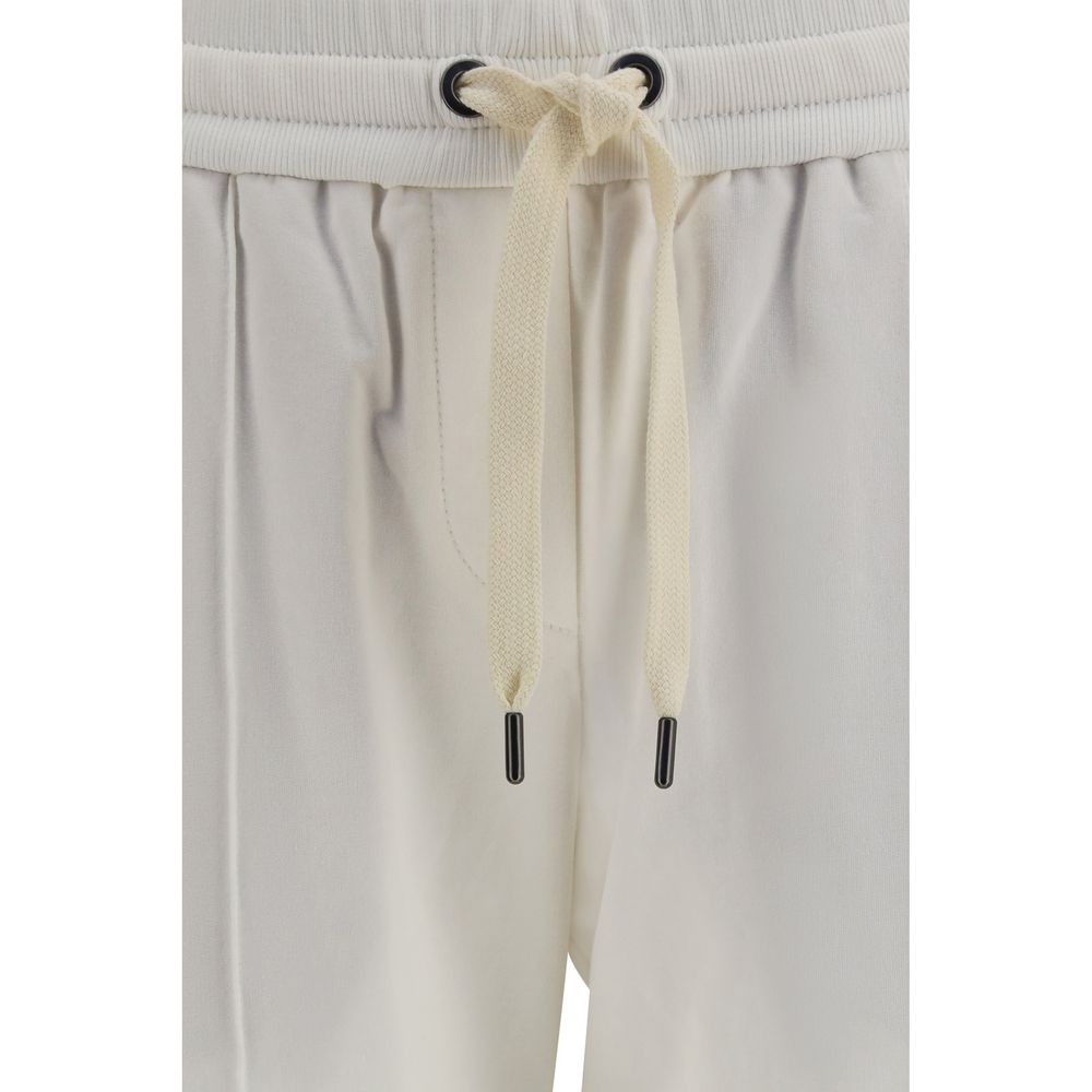 Brunello Cucinelli Weiße Baumwoll-Sporthose