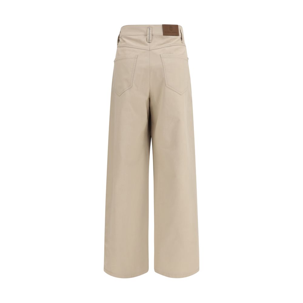 Brunello Cucinelli Beige Cotton Casual Pants