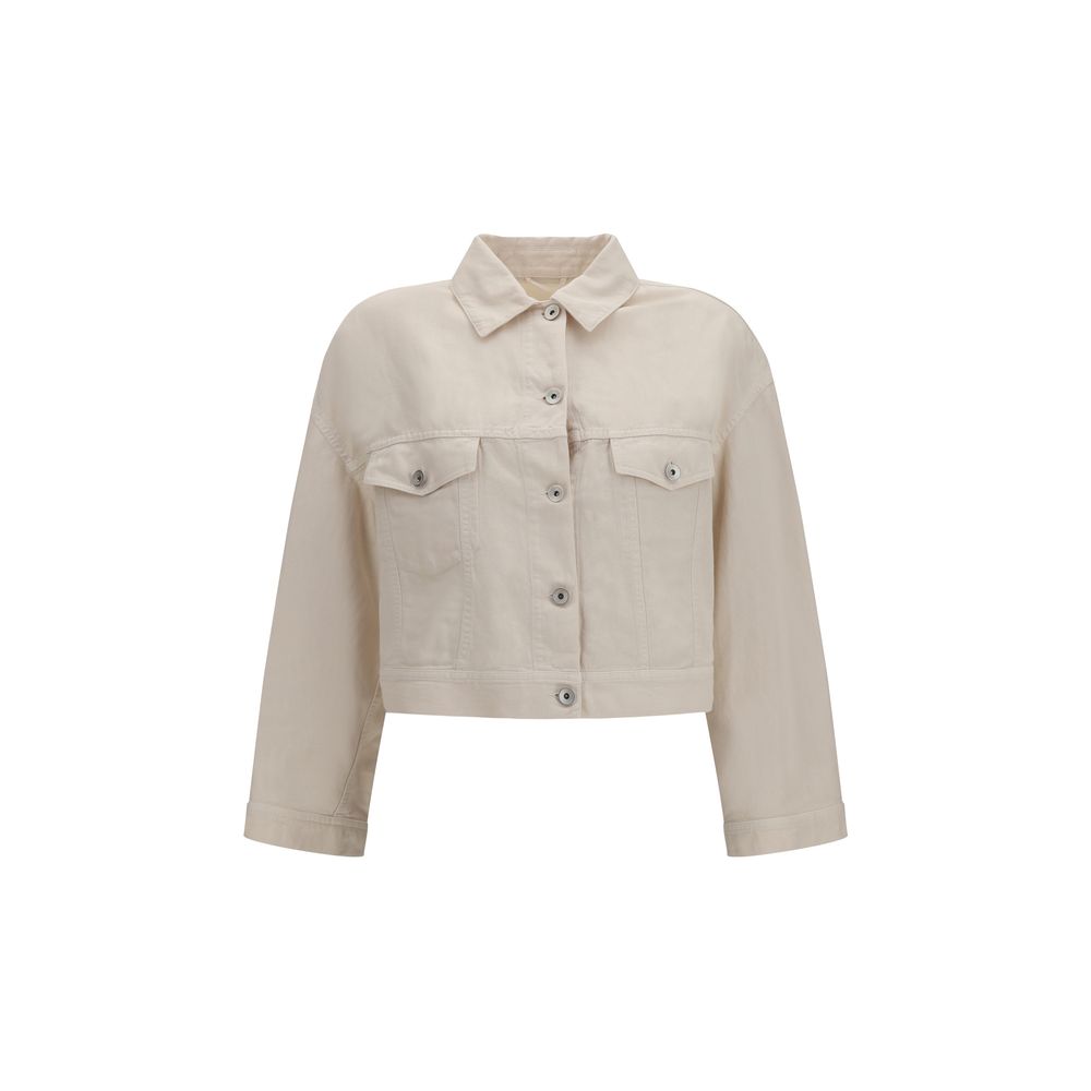 Brunello Cucinelli Weiße Jeansjacke aus Baumwolle