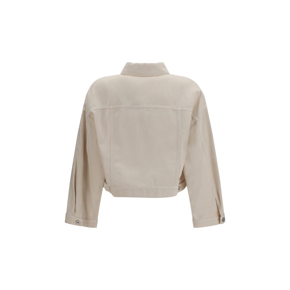 Brunello Cucinelli Weiße Jeansjacke aus Baumwolle