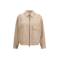 Brunello Cucinelli Beige Leather Jacket