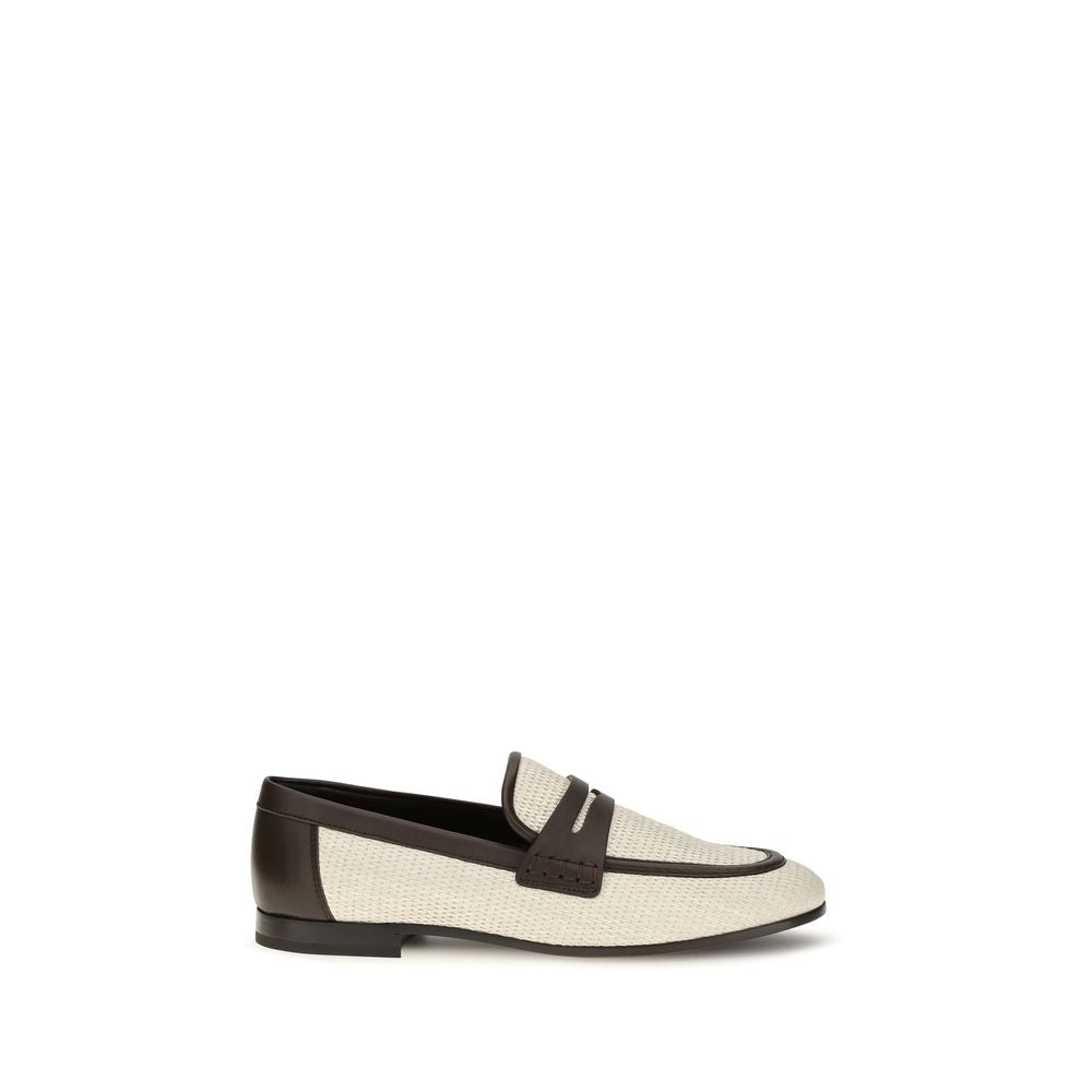 Brunello Cucinelli Beige Polyamid Slipper-Loafer