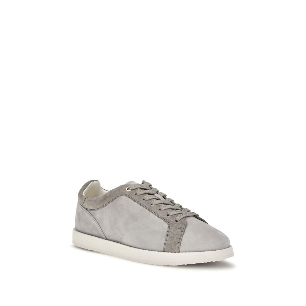 Brunello Cucinelli Graue Wildleder-Sneakers mit niedrigem Schaft