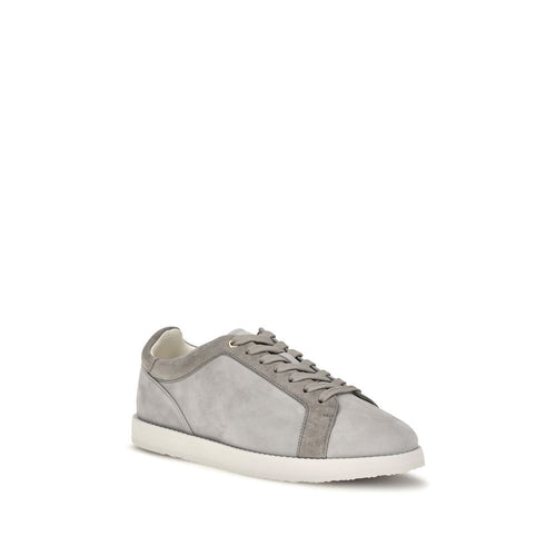 Brunello Cucinelli Graue Wildleder-Sneakers mit niedrigem Schaft
