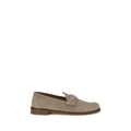 Brunello Cucinelli Beige Wildleder-Loafer zum Hineinschlüpfen