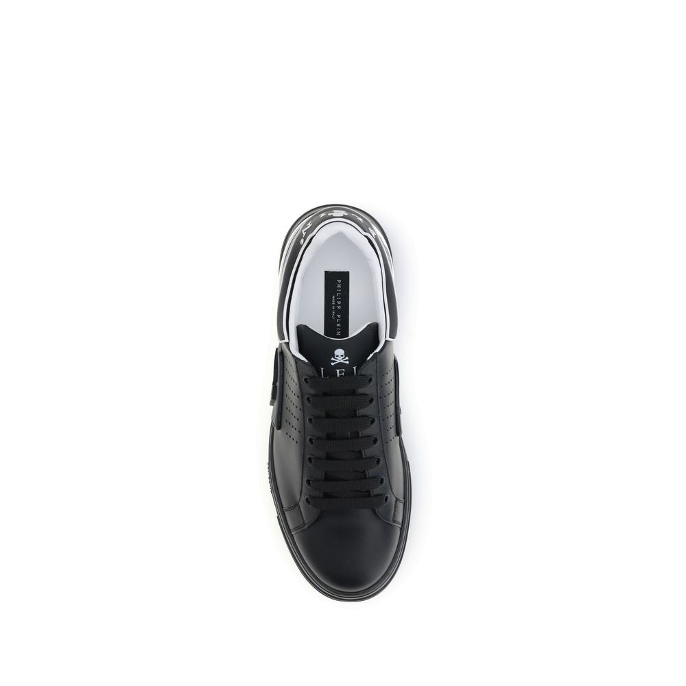 Philipp Plein Schwarze Bos Taurus Kalbsleder Sneaker