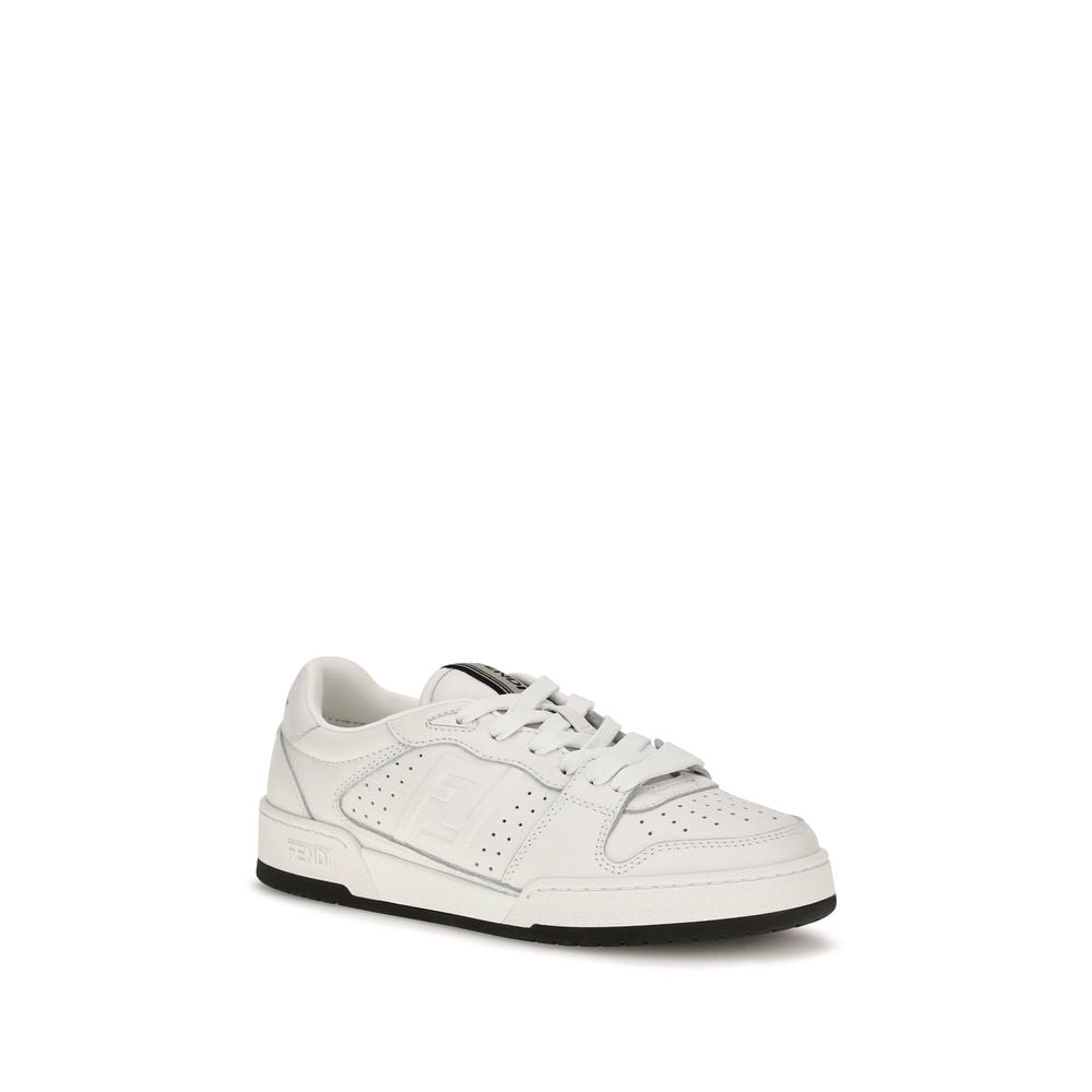 Fendi Weiße Kalbsleder Bos Taurus Athletic Sneaker