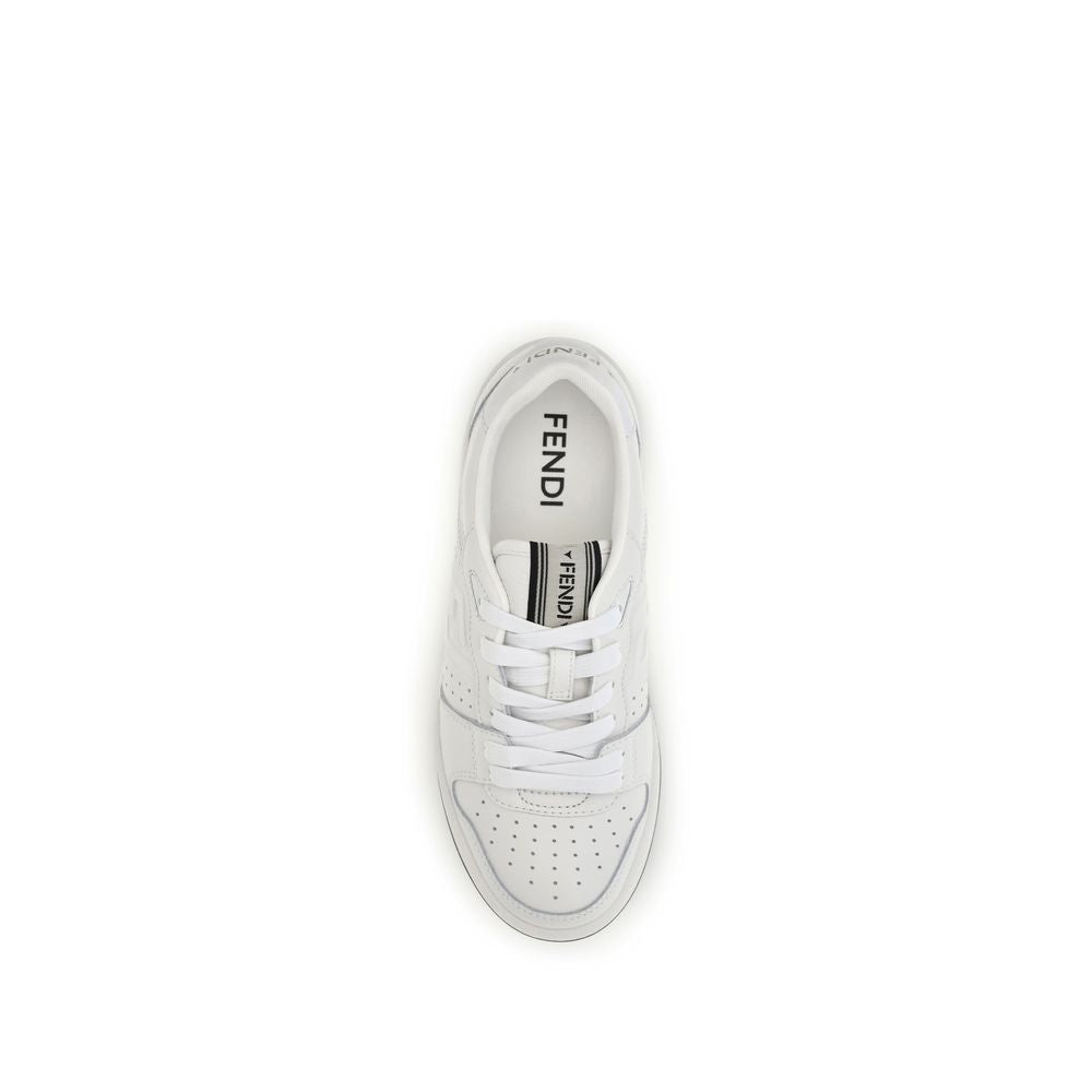 Fendi Weiße Kalbsleder Bos Taurus Athletic Sneaker