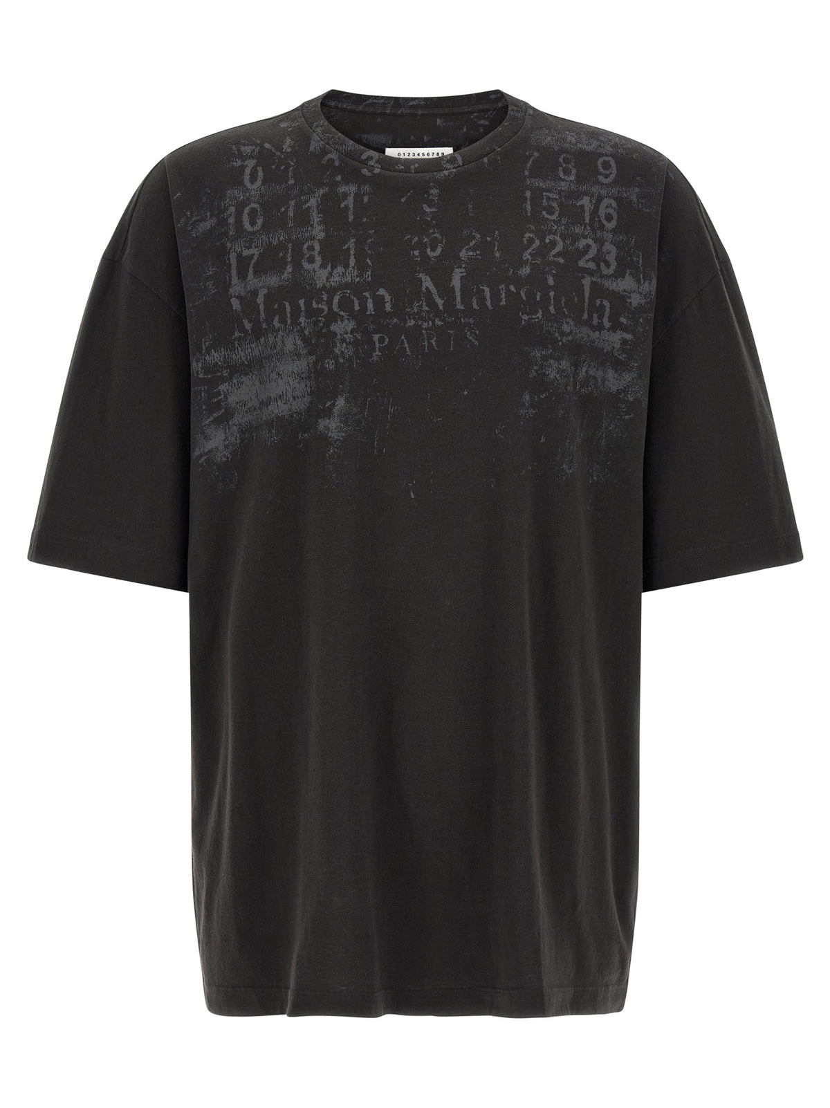 Maison Margiela Schwarzes Langarm-T-Shirt aus Baumwolle