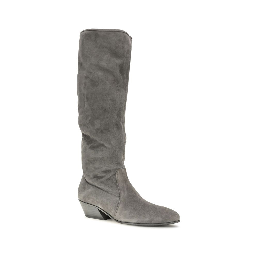 Pedro García Graue Wildleder-Stiefeletten
