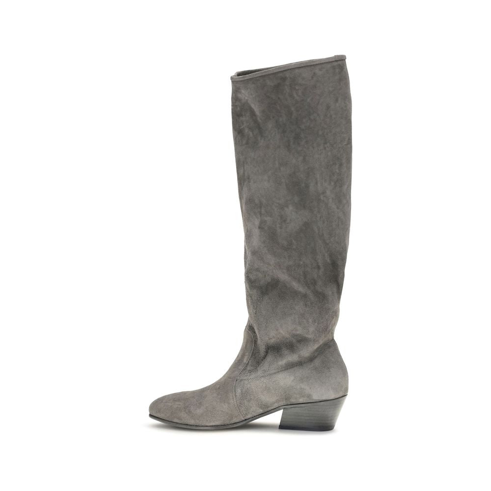 Pedro García Graue Wildleder-Stiefeletten