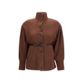 Brunello Cucinelli Brauner Woll Cardigan Oves Aries