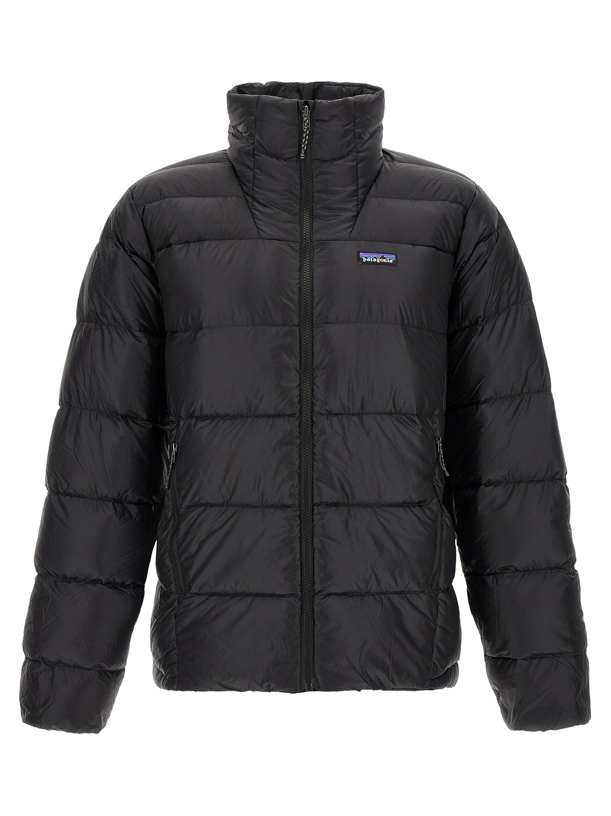 PATAGONIA Schwarze Nylon-Jacke in voller Länge