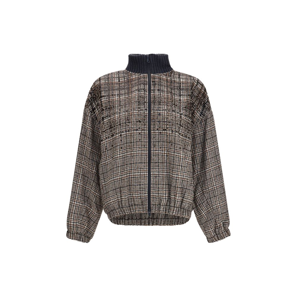 Brunello Cucinelli Beige Polyamid Steppjacke